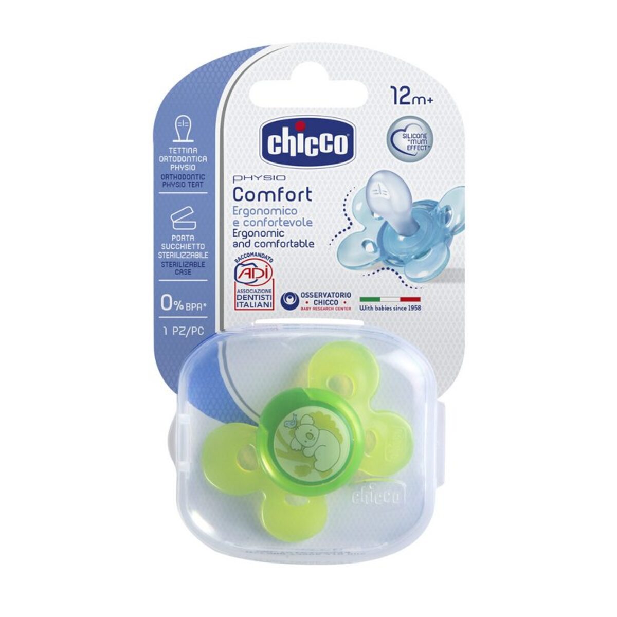CHUPETE PHYSIO COMFORT 12M+ VERDE