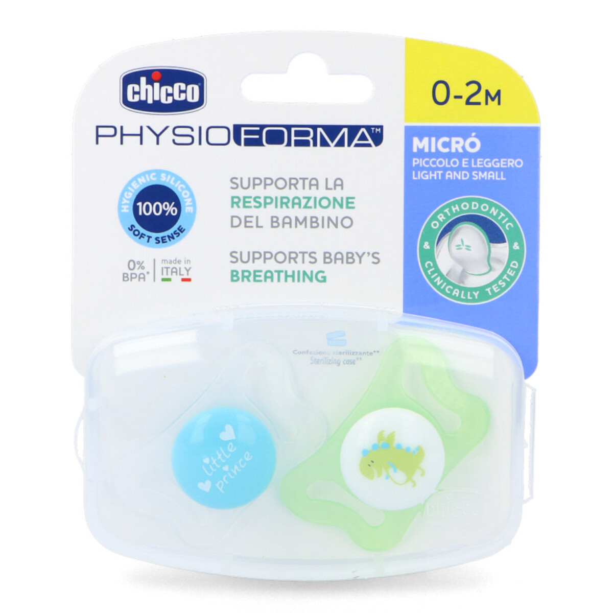 CHUPETE PHYSIO MICRO 0-2M 2UND TRANSPARENTE