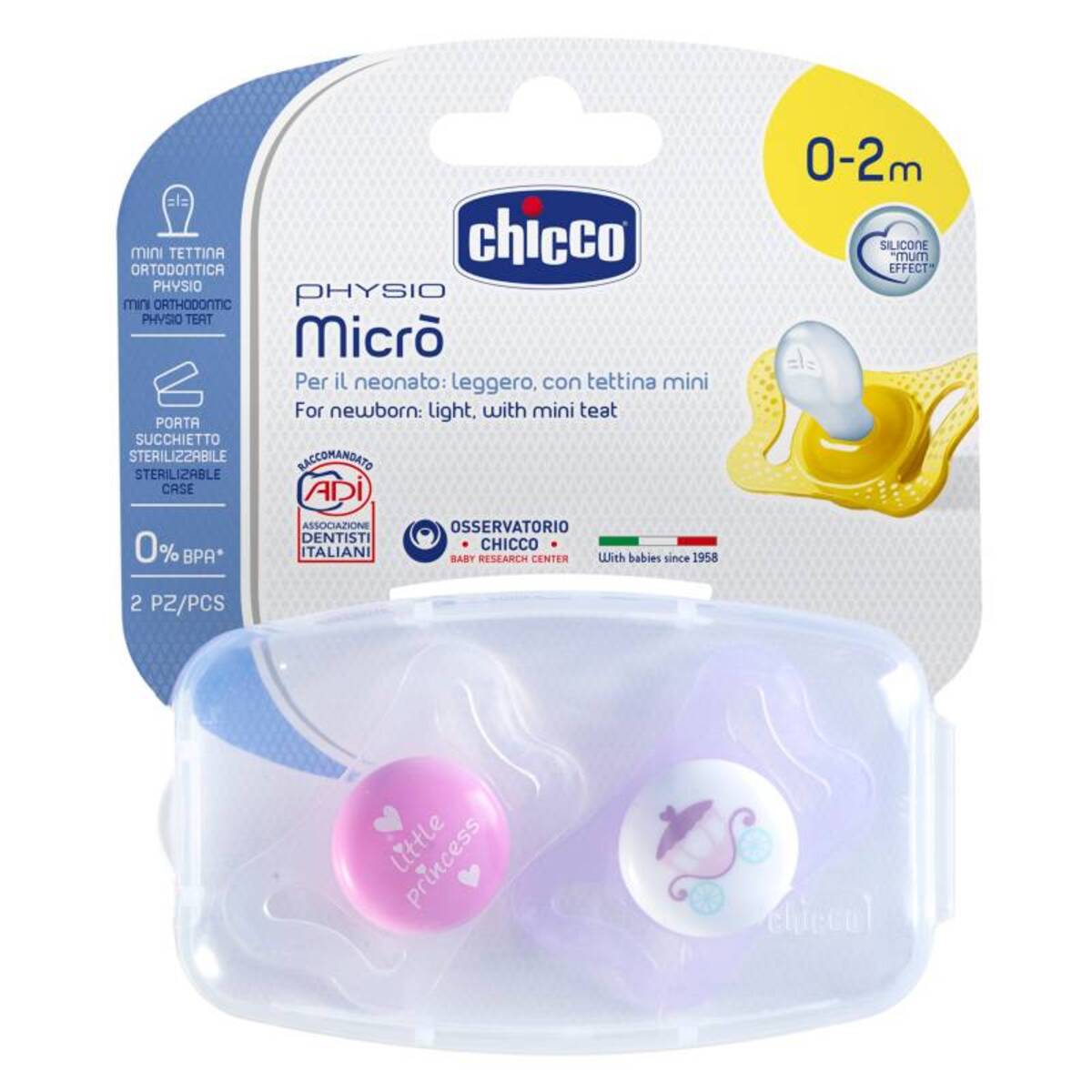 CHUPETE PHYSIO MICRO 0-2M 2UND ROSA