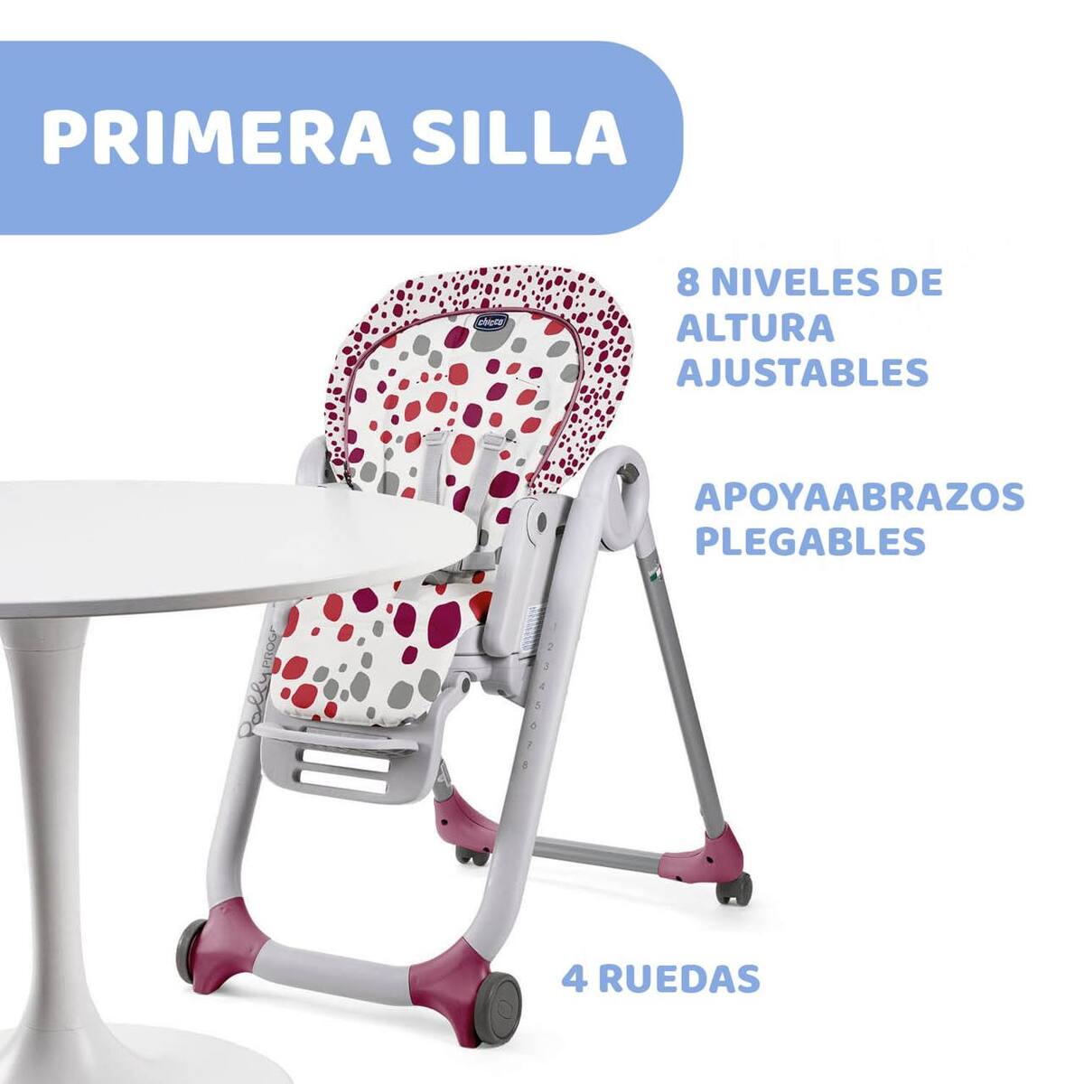 SILLA DE COMER POLLY PROGRES5 CHERRY 5EN1