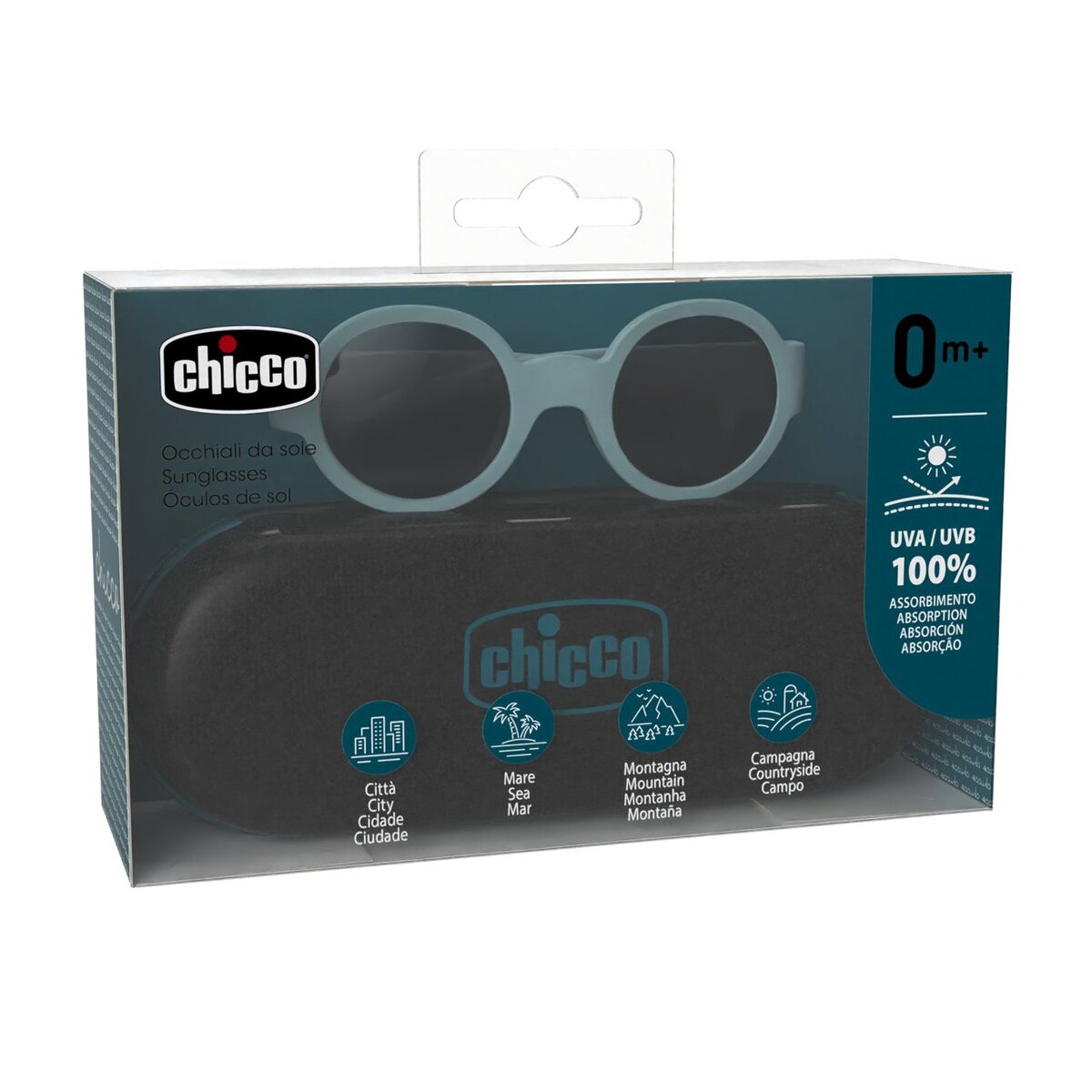 GAFAS SOL AZUL REDONDA 0M+