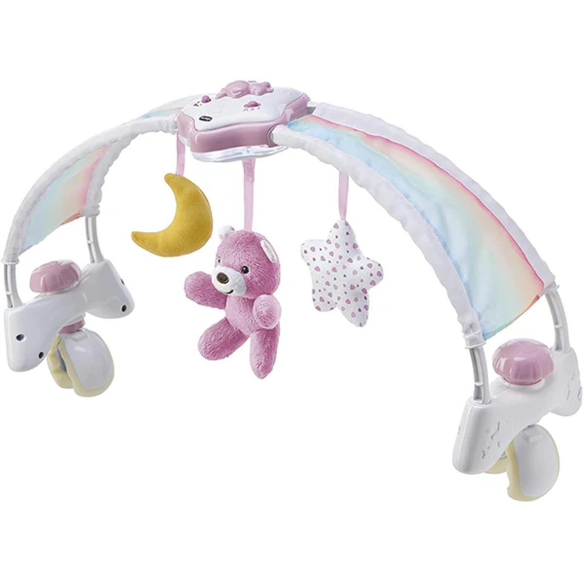 MOVIL DE CUNA  ARCO IRIS ROSA