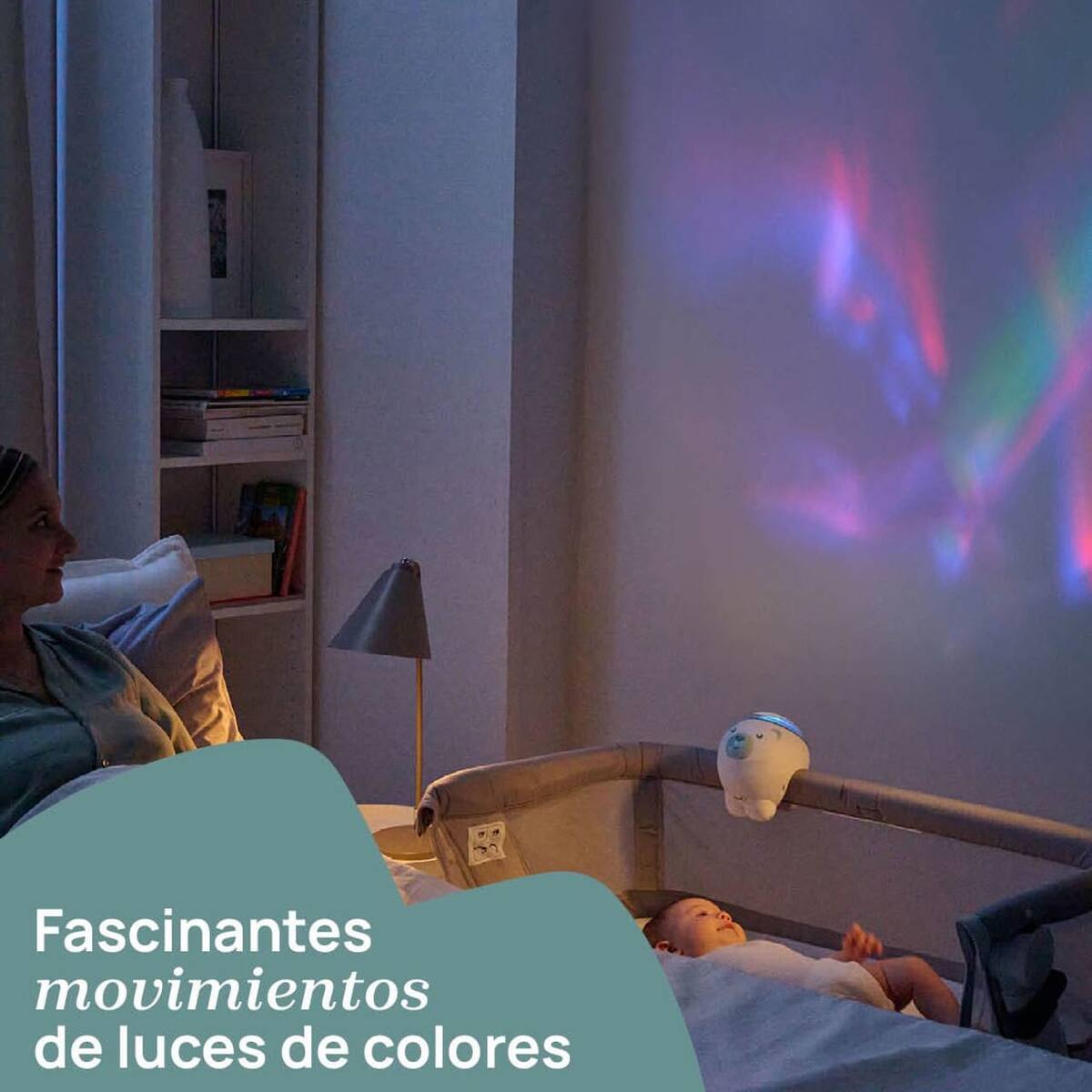 PROYECTOR OSITO POLAR DE CUNA  AZUL