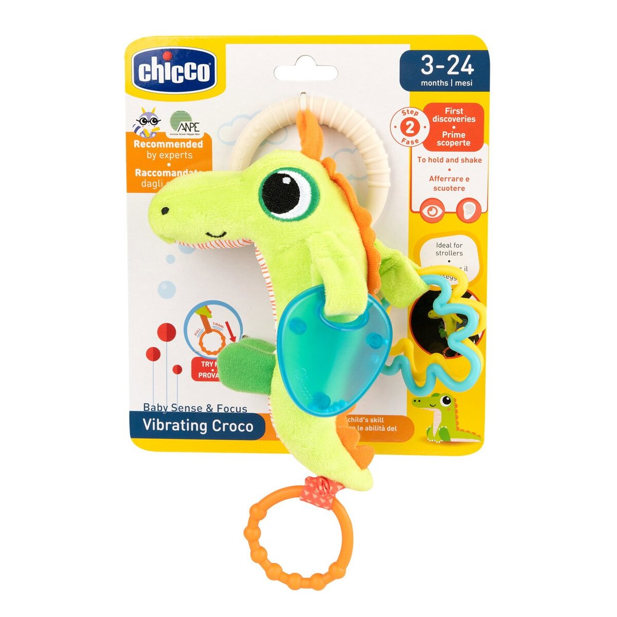 SONAJERO DE TELA  COCODRILO PELUCHE VIBRACION