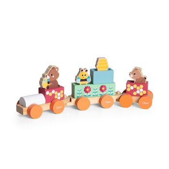 JUEGO DE TREN OSO DE MADERA