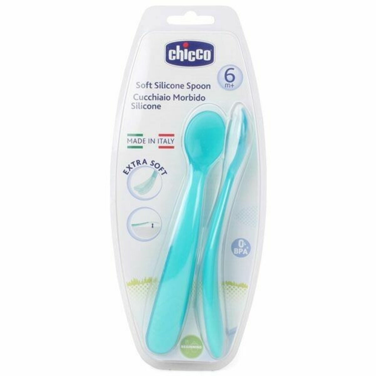 CUCHARA SUAVE SILICONA 6M+ AZUL